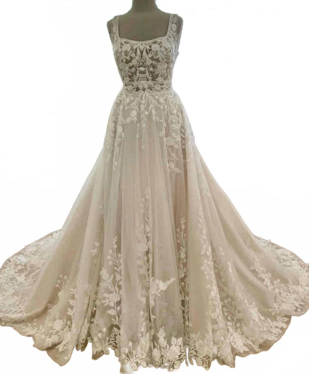 NEW ALLURE BRIDALS women's sleeveless gown in light champagne/ivory/nude